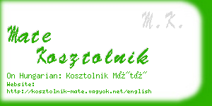 mate kosztolnik business card